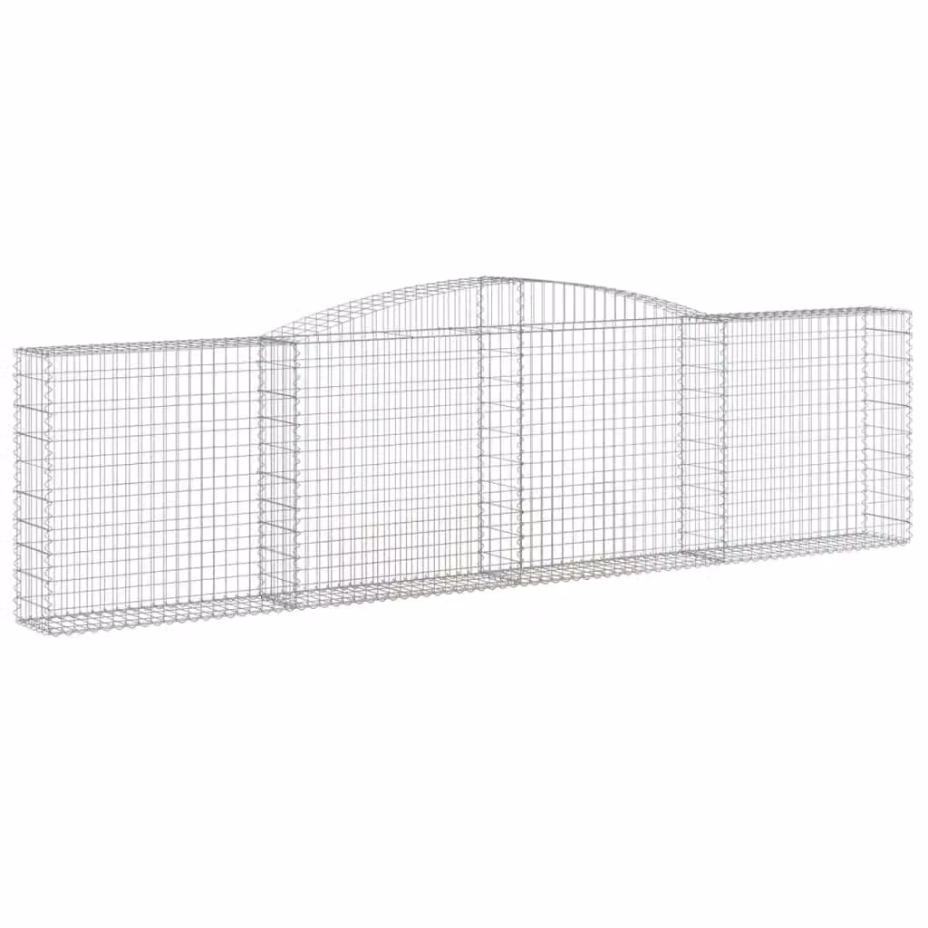 Berkfield Home Arched Gabion Basket in Silver Galvanised Steel, W: 400 cm, D: 30 cm, H: 100-120 cm – 2