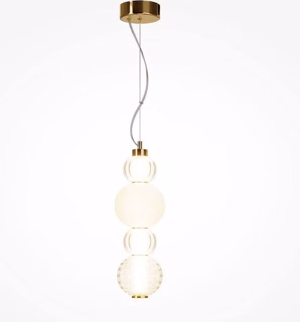 Maytoni Collar Modern Slim Pendant Light in Gold/Brass with Transparent Glass and 3000K Warm White Light