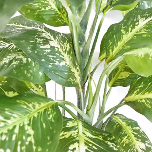 Leaf 100cm Large Fox's Aglaonema Spotted Evergreen Artificial Tree in Green with Copper Planter – 5