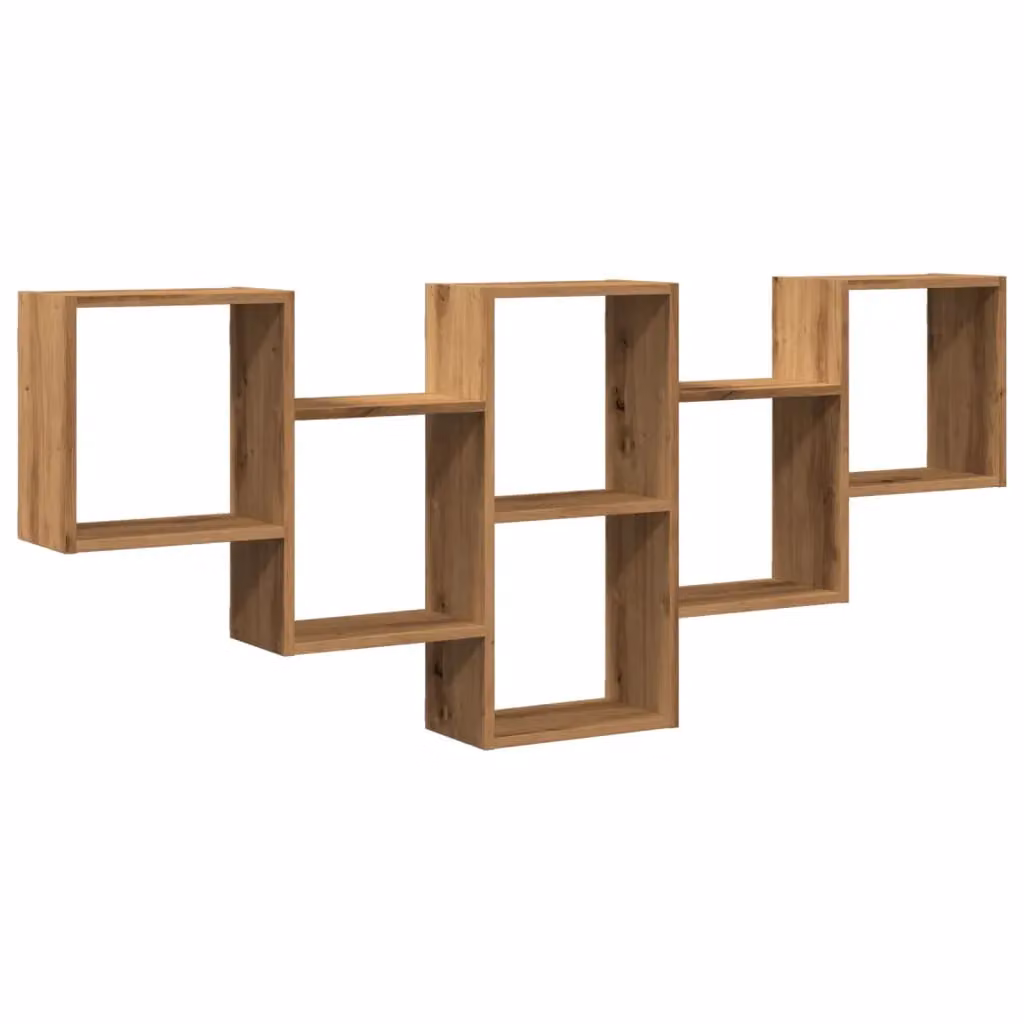 Berkfield Home Artisan Oak Wall Shelf in Brown, W: 159 cm, D: 18 cm, H: 66 cm – 2
