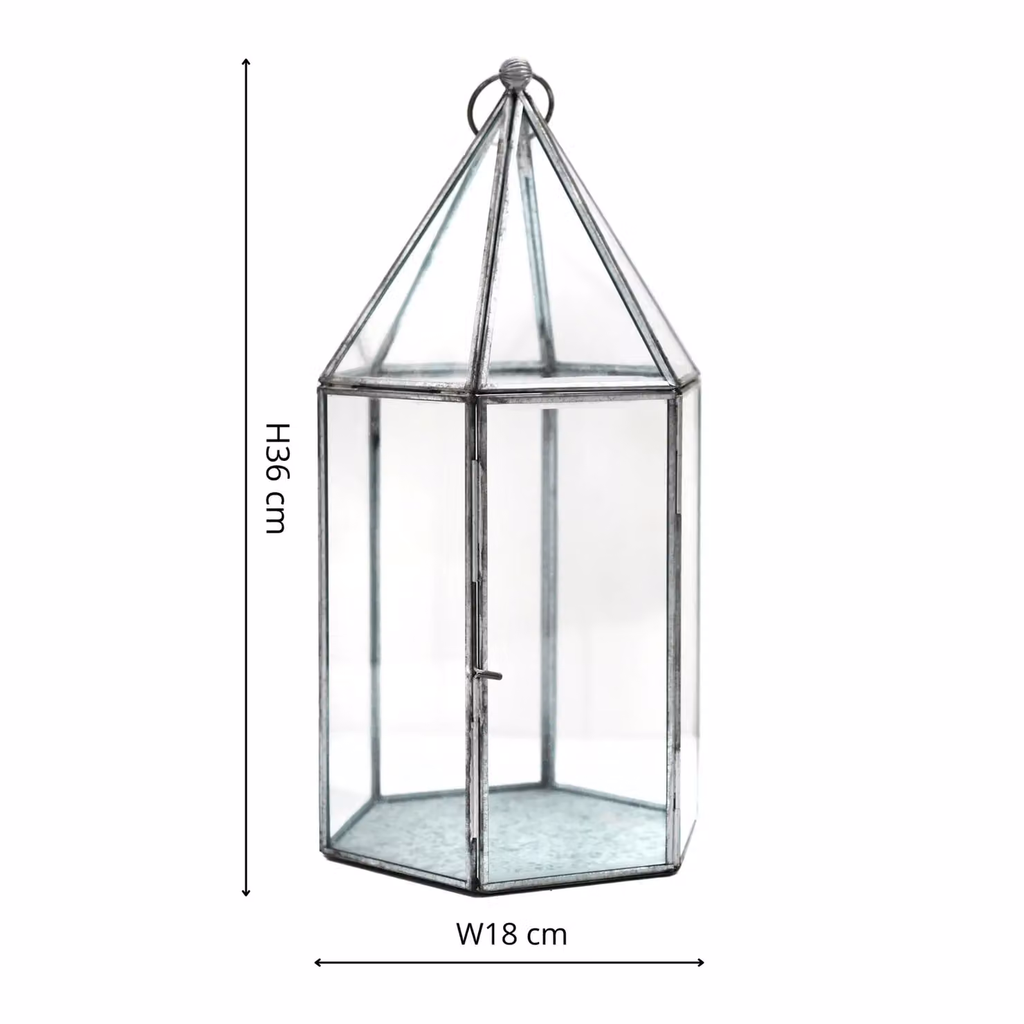 Ivyline Glasshouse Terrarium Planter in Silver, H: 36 cm x W: 18 cm – 2
