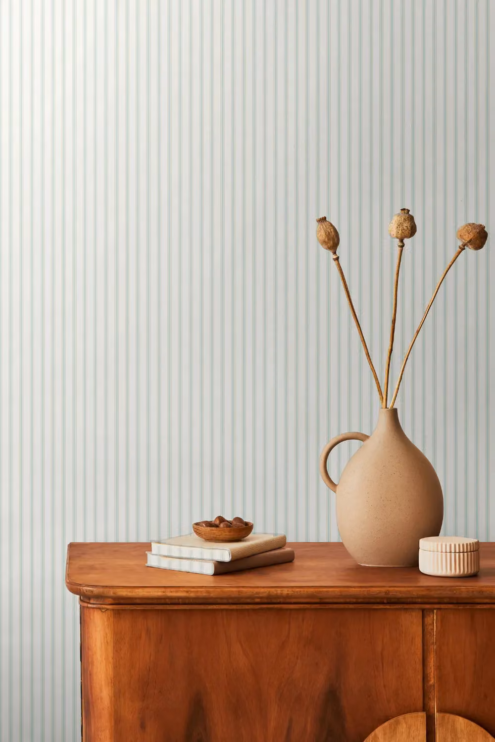 Hoopla Walls Chalk Stripe Abstract Wallpaper in Petrol Teal – 2
