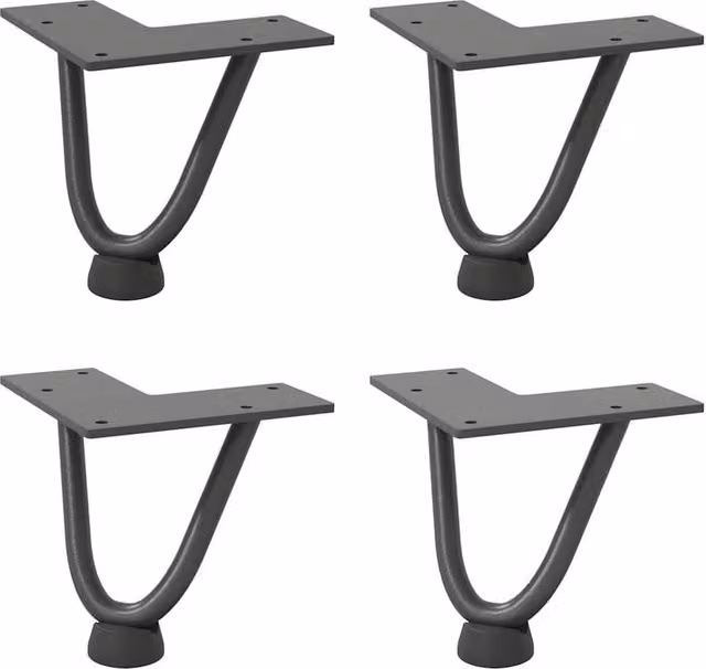 Berkfield Home Hairpin Table Legs, 4 Pieces, Anthracite Grey, Solid Steel, Height: 10 cm