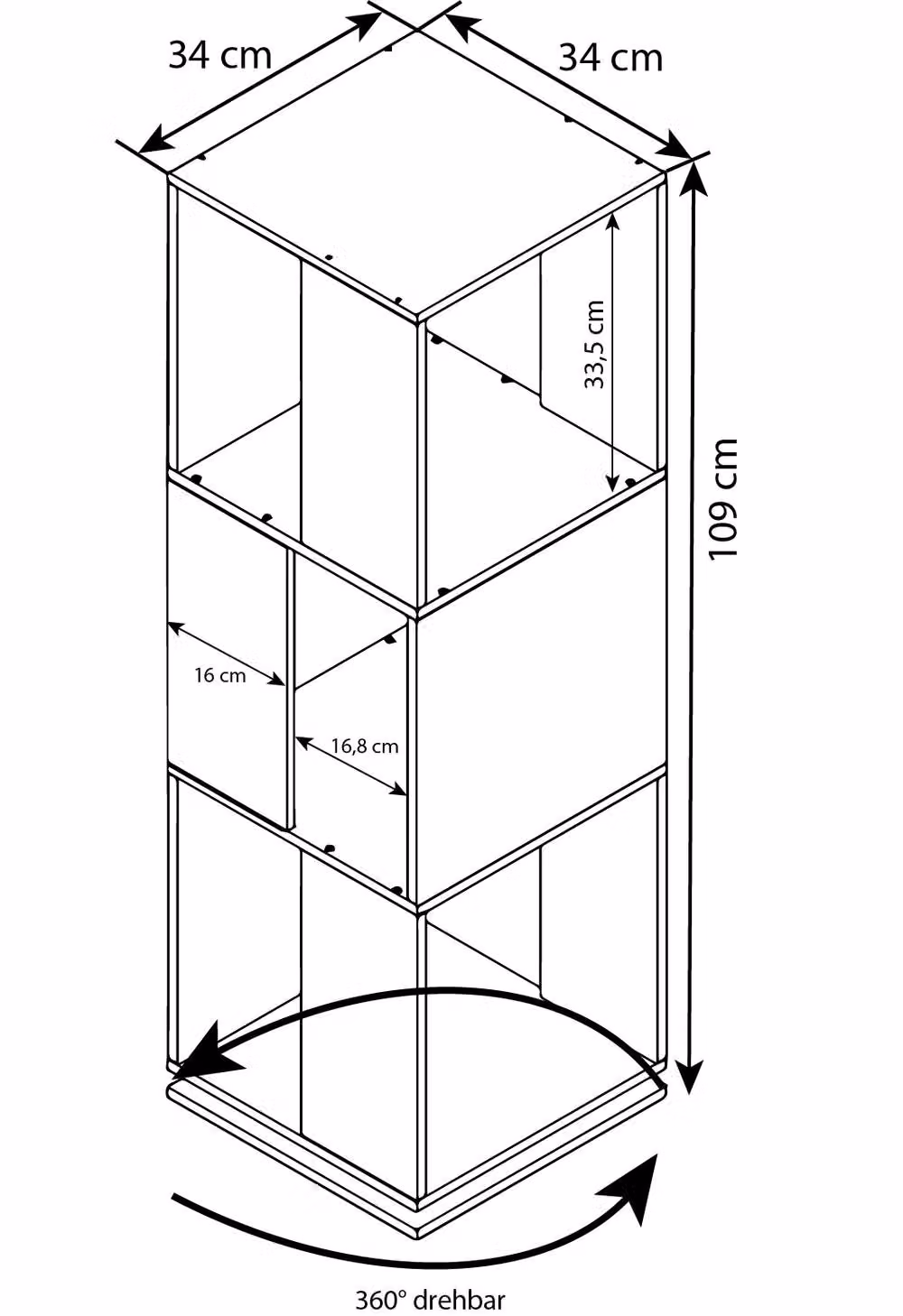VCM Office Rotatable Pen XL Shelf File Rack in White – 3