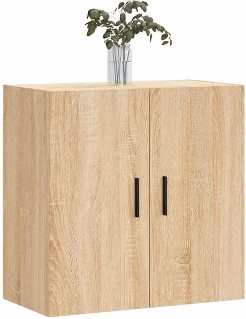 Berkfield Home Sonoma Oak Wall Cabinet in Light Tan, W/D/H: 60 x 31 x 60 cm