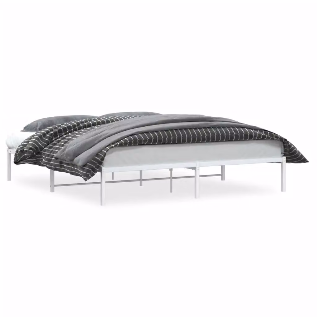 Berkfield Home Metal Bed Frame in White, W/D/H: 180 x 200 cm – 2