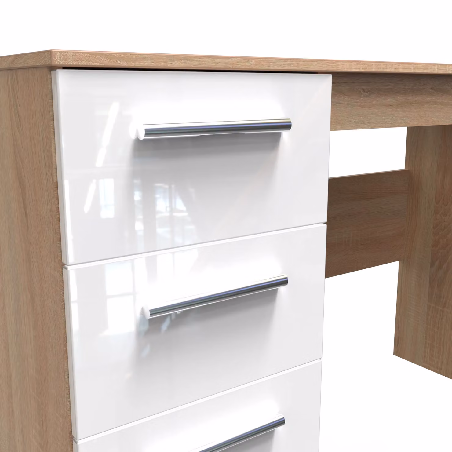 2 U Trent Ready Assembled 3 Drawer Desk in White – 2