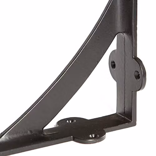 Hammer and Tongs Matt Black Iron Wall Mounted Shelf Brackets, Pack of 6, Depth: 20.5 cm – 3