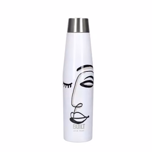 BUILT New York Apex Insulated Water Bottle with Perfect Seal Lid, Belle Vie Design, White and Multicolour, 336 ml – 1
