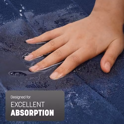 Keplin Memory Foam Bath Mat, Blue, W: 50 cm, L: 80 cm – 5