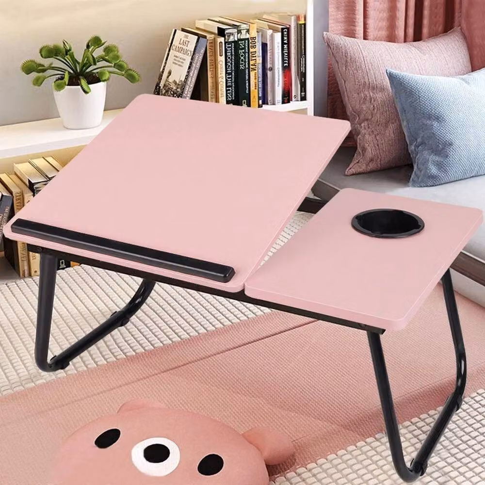 PAWNORA Adjustable Multi-Angle Laptop Table with Tilting Top in Pink – 2