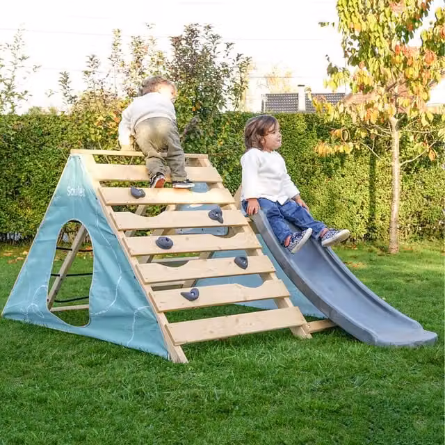 Soulet Hercules Garden Playground Set with Play Tower, Slide and Safety Net in Yellow