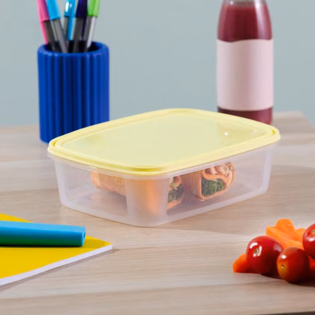 Wham Plastic Food Boxes, Yellow, Pack of 4