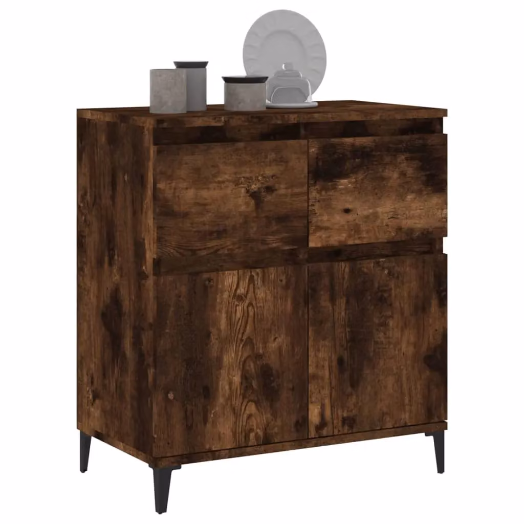 Berkfield Home Smoked Oak Sideboard in Brown, W/D/H: 60 x 35 x 70 cm – 3