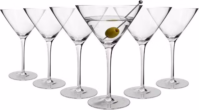 Argon Tableware Hoxton Lead-Free Crystal Martini Cocktail Glasses, 260ml, Pack of 6, Transparent – 2