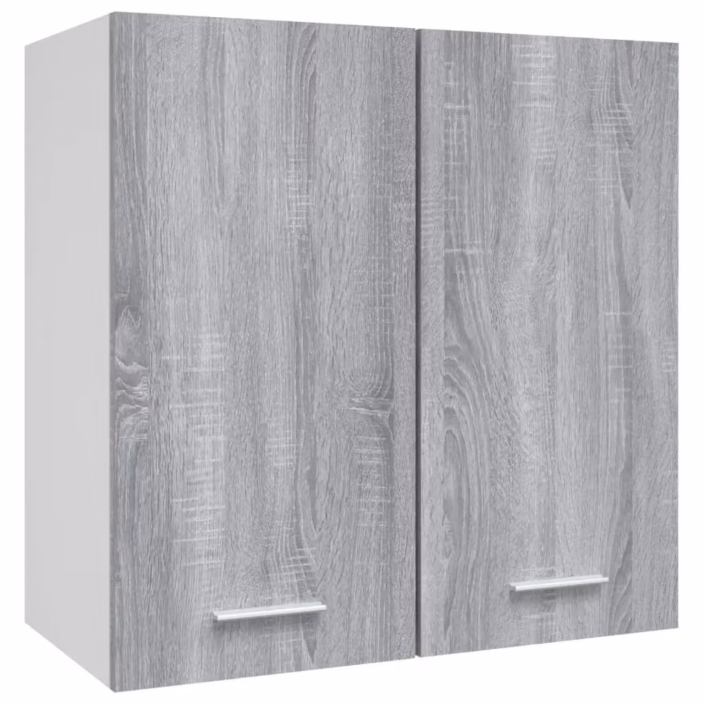 Berkfield Home Modern Wall Mounted Hanging Kitchen Cabinet in Grey Matt Engineered Wood