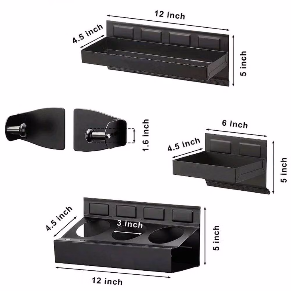 FLAVORA 4-Pack Magnetic Toolbox Shelf Tray, Black, Width: 50 cm – 1