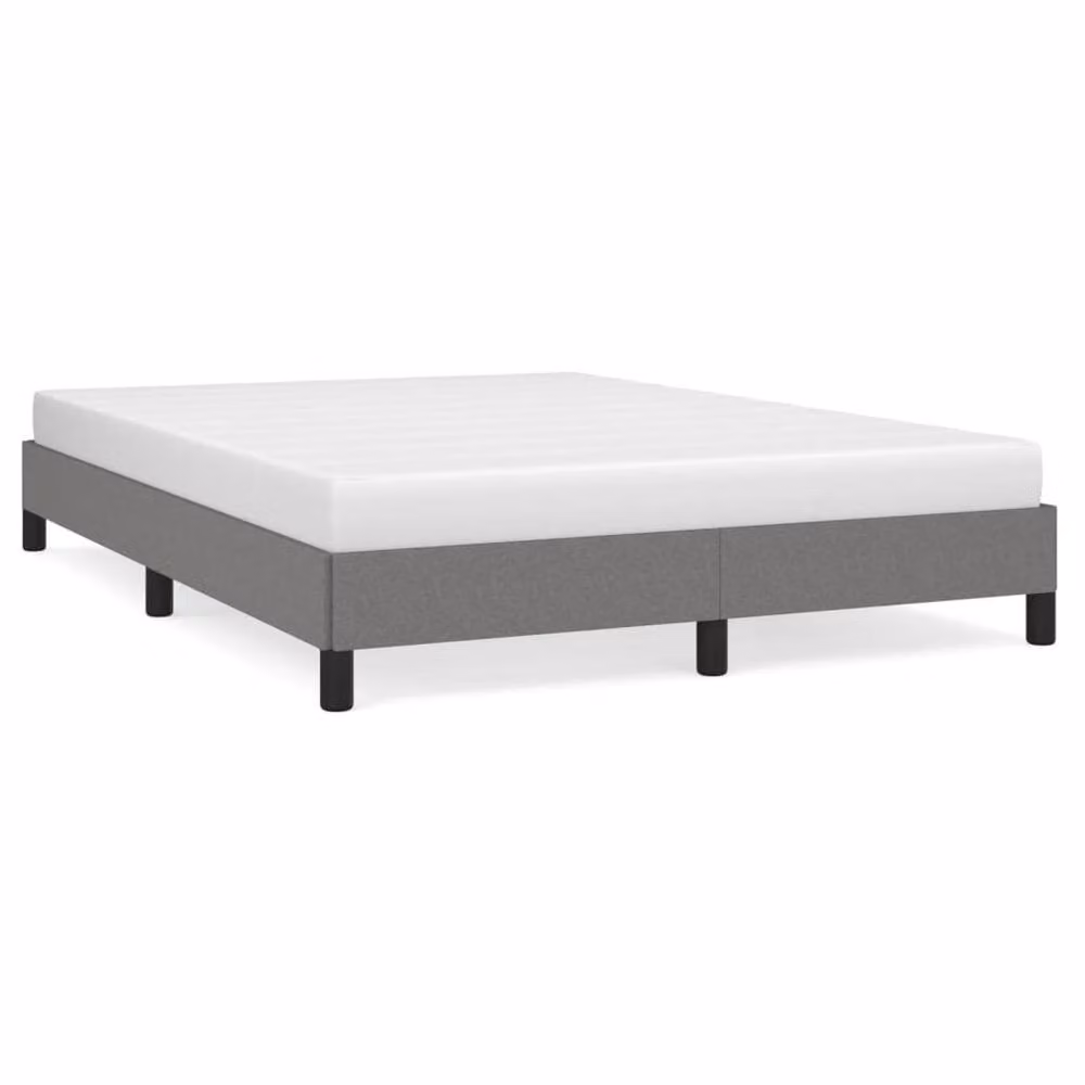 Berkfield Home Upholstered Fabric Double Bed Frame, Grey, W: 135 cm, L: 190 cm – 2