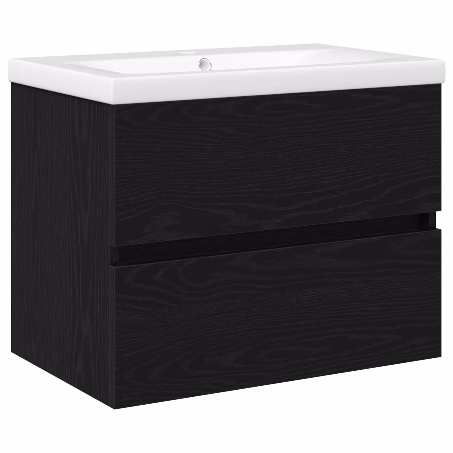 Berkfield Home Sink Cabinet with Built-in Basin in Black Oak Engineered Wood – 2