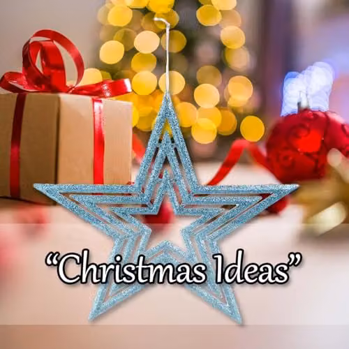 VFM e-Store Ice Blue Glitter Star Burst Hanging Christmas Tree Ornament, 40 cm – 5