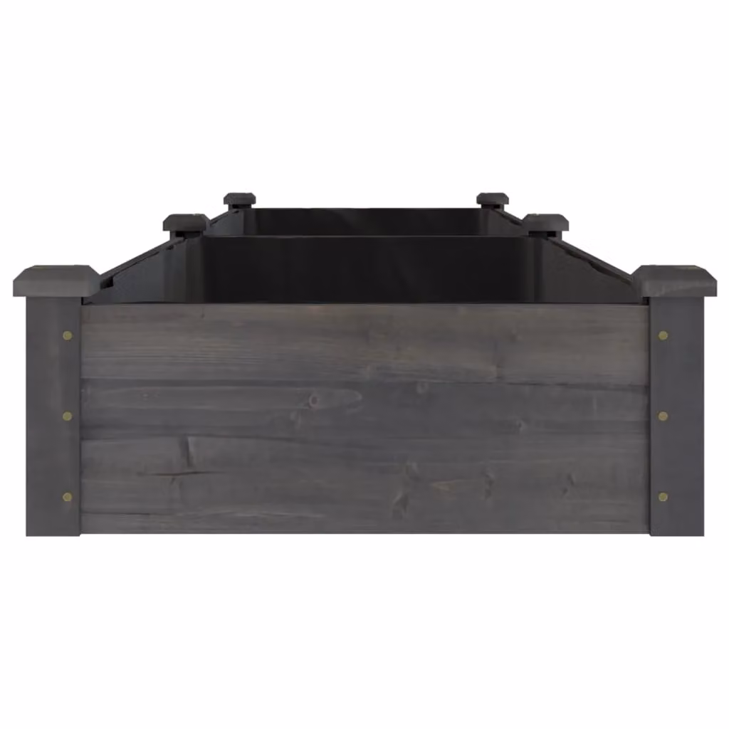 Berkfield Home Garden Raised Bed with Liner in Grey, Solid Wood Fir, W/D/H: 240 x 60 x 25 cm – 3