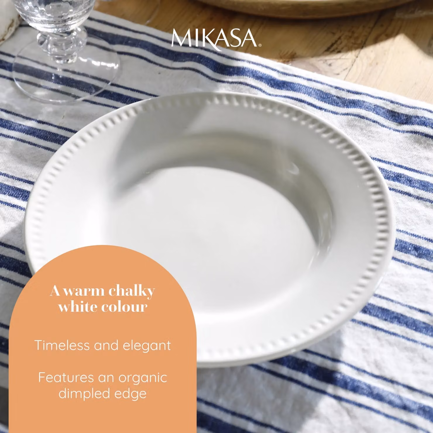 Mikasa Cranborne 12-Piece Cream Stoneware Dinner Service for 4 Adults – 6
