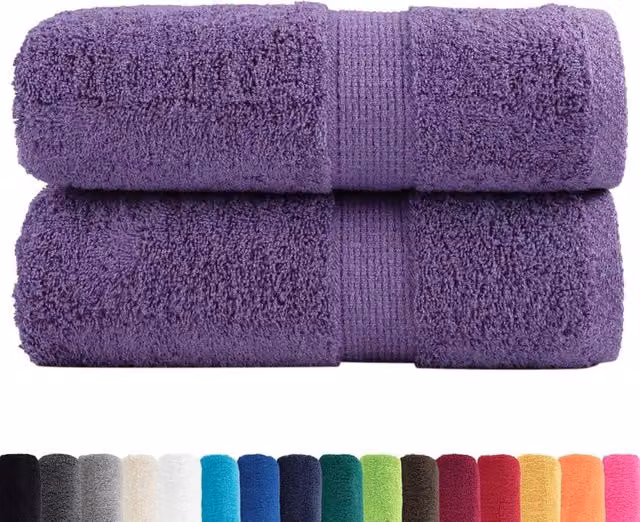 Berkfield Home SOLUND Premium Cotton Soap Towels, Purple, 2 Pack, W/D/H: 30 x 30 x 30 cm, 600 gsm