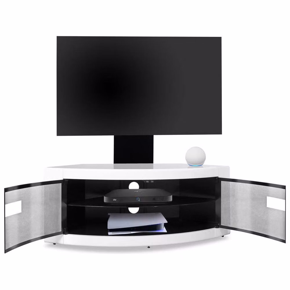 Centurion Supports PANGEA Tru-Corner Flat Screen 32-55 inch TV Cabinet with Mounting Arm in Black, White or Multicolour – 4