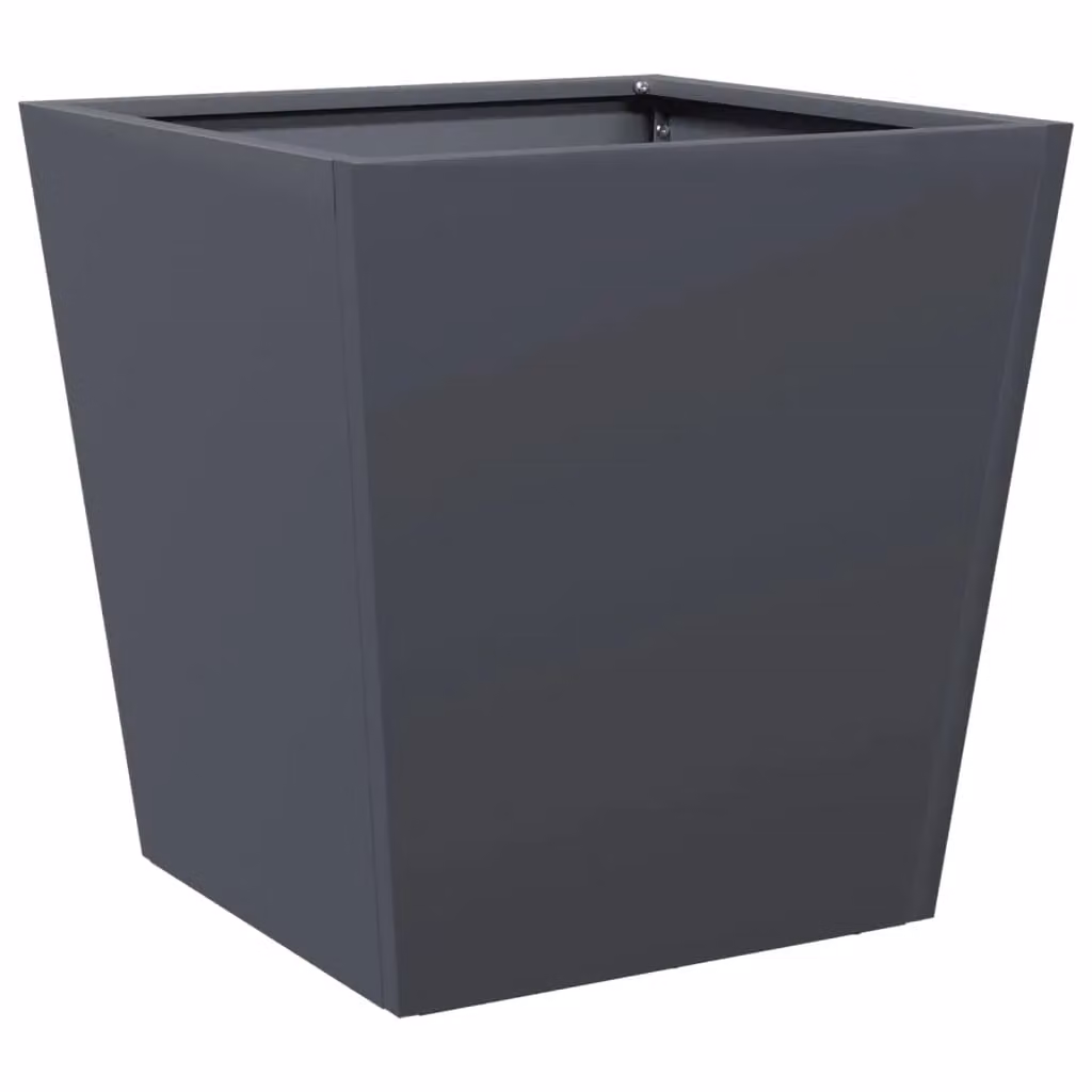 Berkfield Home Garden Steel Planter Tubs, Anthracite and Black, 2 Pack, W/D/H: 40 x 40 x 40 cm – 4