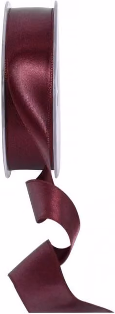 KDMD Bordeaux Satin Ribbon, 25mm, 2 Pack in Burgundy