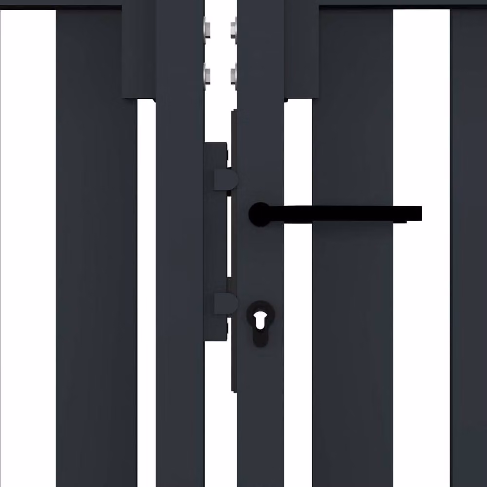 Berkfield Home Steel Double Door Fence Gate in Anthracite Grey, W: 306 cm, H: 220 cm – 3