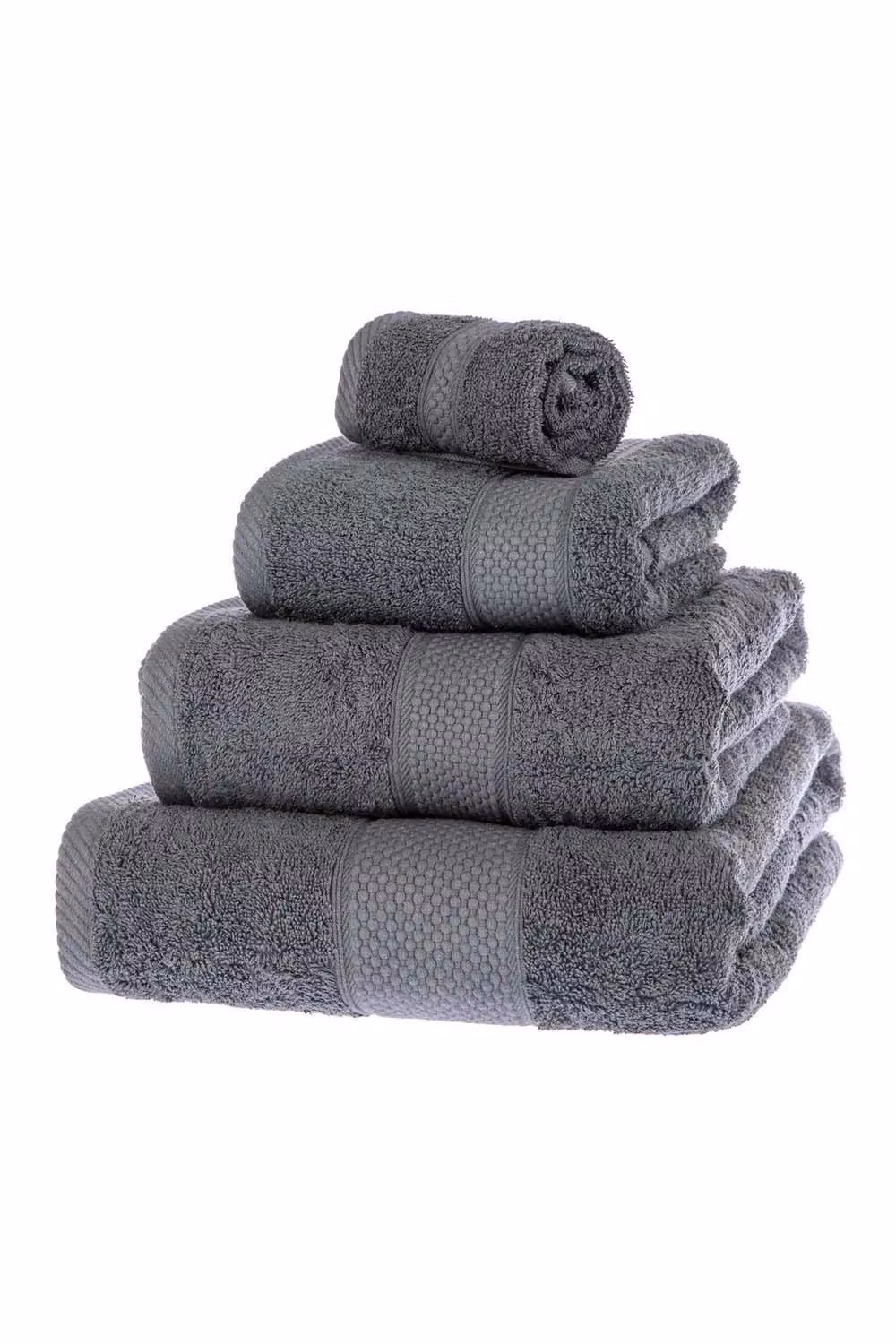 Homescapes Grey Turkish Cotton Towel, 500 GSM, Quick-Drying and Fluffy – 2