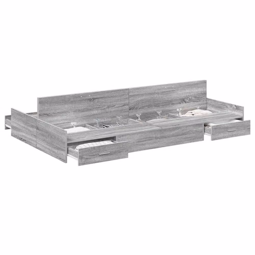Berkfield Home Grey Sonoma Storage Bed Frame with Drawers, W/D/H: 120 x 190 x 28 cm – 2
