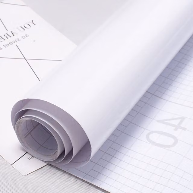 Livingandhome Glossy White Self-Adhesive Wallpaper Roll, Width: 200 cm