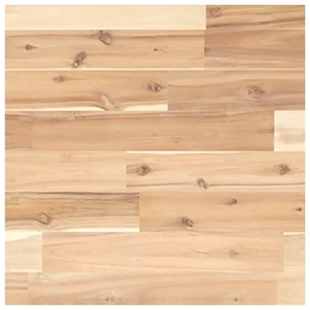 Berkfield Home Square Acacia Wood Table Top, Brown, W/D/H: 40 x 40 x 4 cm