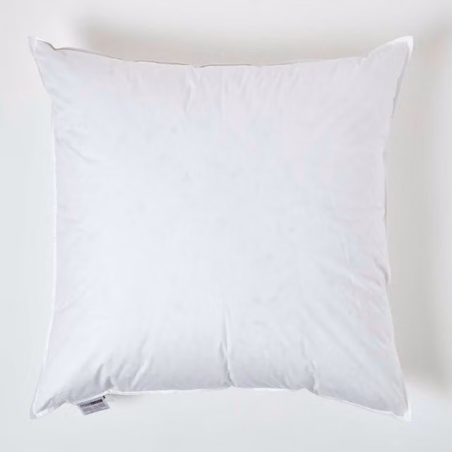 Homescapes Duck Feather and Down Cushion Pad Insert, White, W/D/H: 70 x 70 x 70 cm