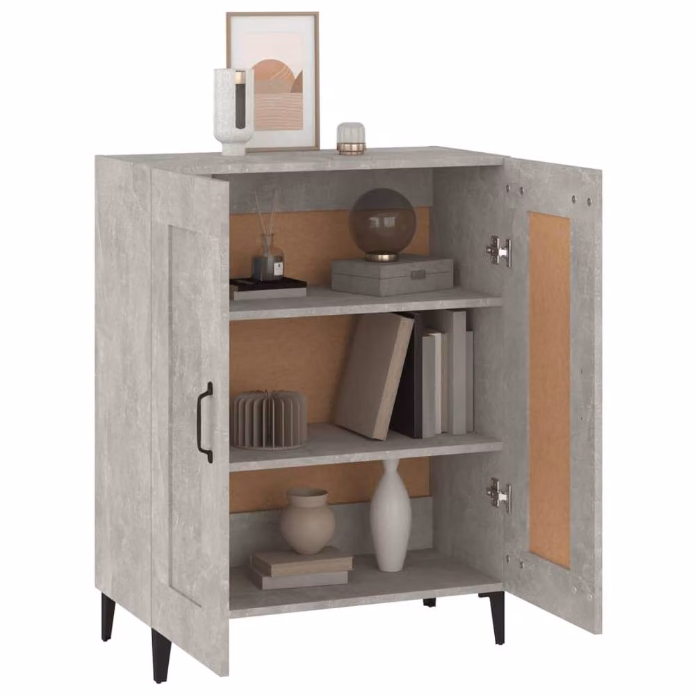 Berkfield Home Modern Sideboard in Concrete Grey, W/D/H: 69.5 x 34 x 90 cm – 3