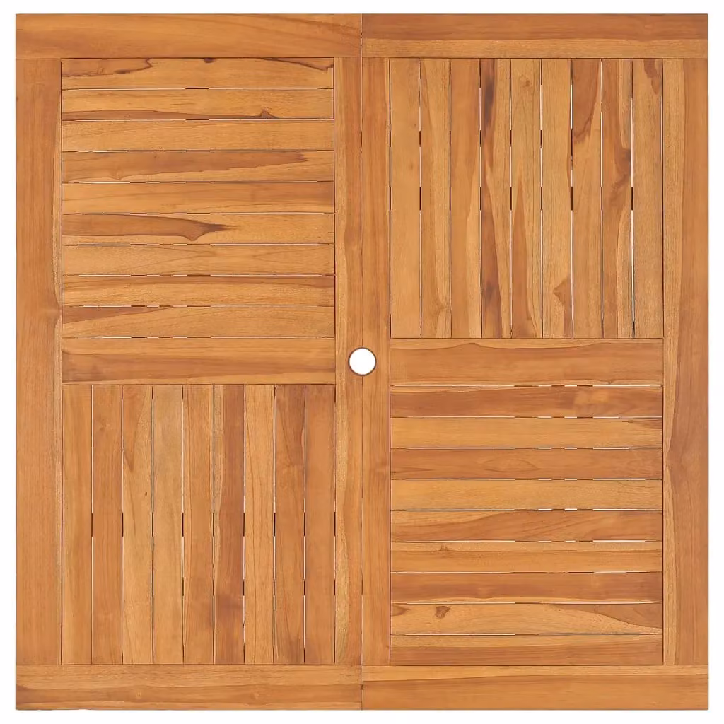 Berkfield Home Garden Dining Table in Brown Solid Teak Wood, W/D/H: 110 x 110 x 75 cm – 2