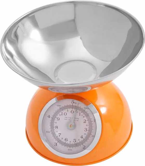 Orsina Premium Retro Style Iron Steel Kitchen Scale, 5kg, Red/Orange – 1