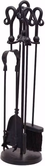 Lemon Pavilion Furniture and Decor Crook Top Companion Set in Black, W/D/H: 18 x 18 x 66 cm