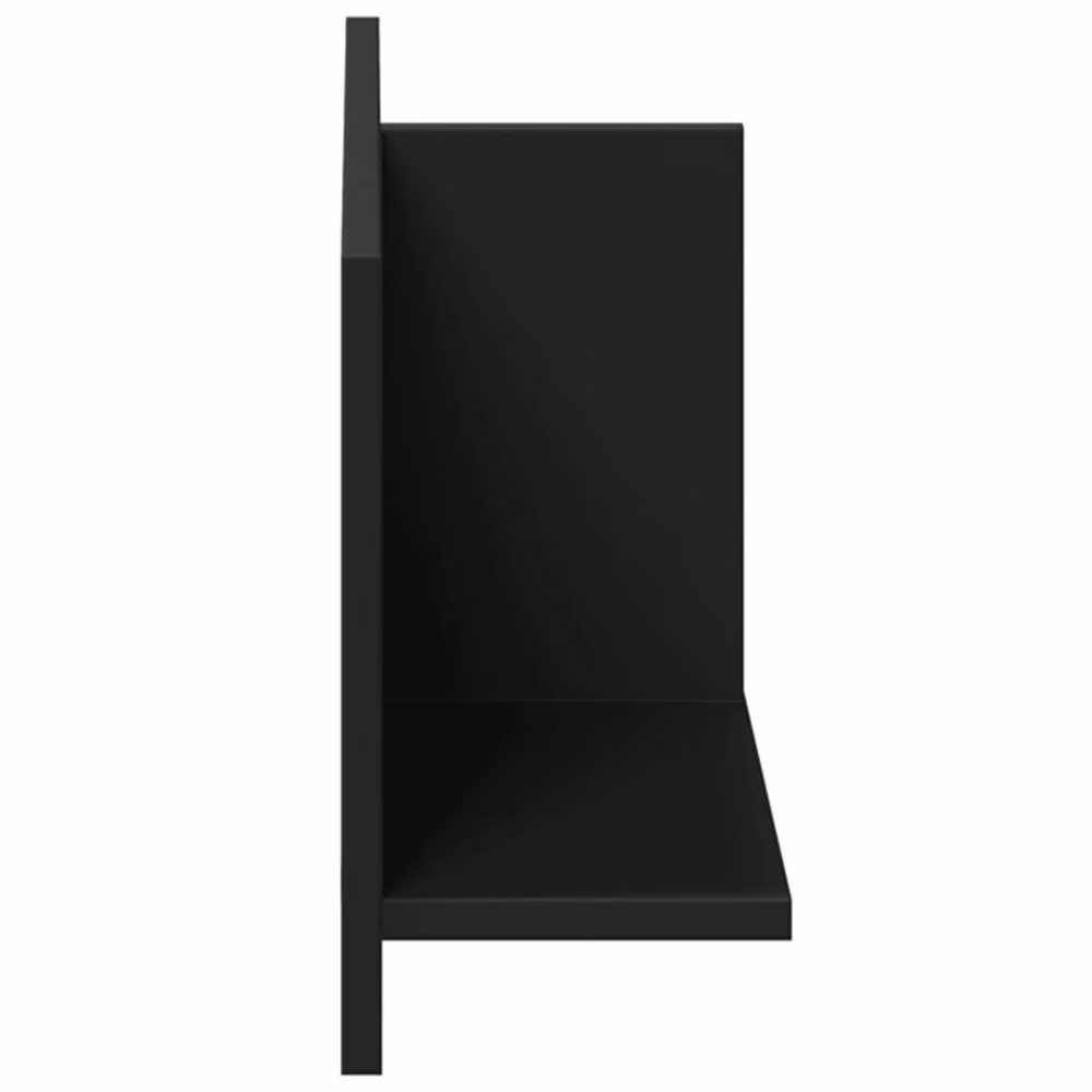 Berkfield Home Wall Mounted Cabinet in Black Matt MDF, W: 70 cm, D: 16.5 cm, H: 30 cm – 3