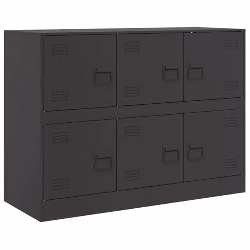 vidaXL Modern Matt Black Metal Sideboard W/D/H: 99 x 39 x 73 cm
