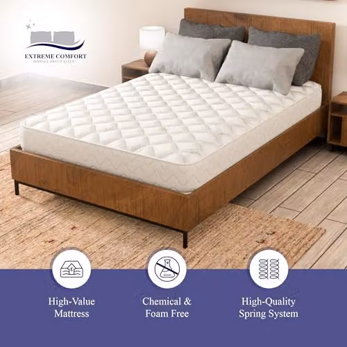 eXtreme comfort ltd Flame Essentials Double Bonell Spring Mattress in White – 4