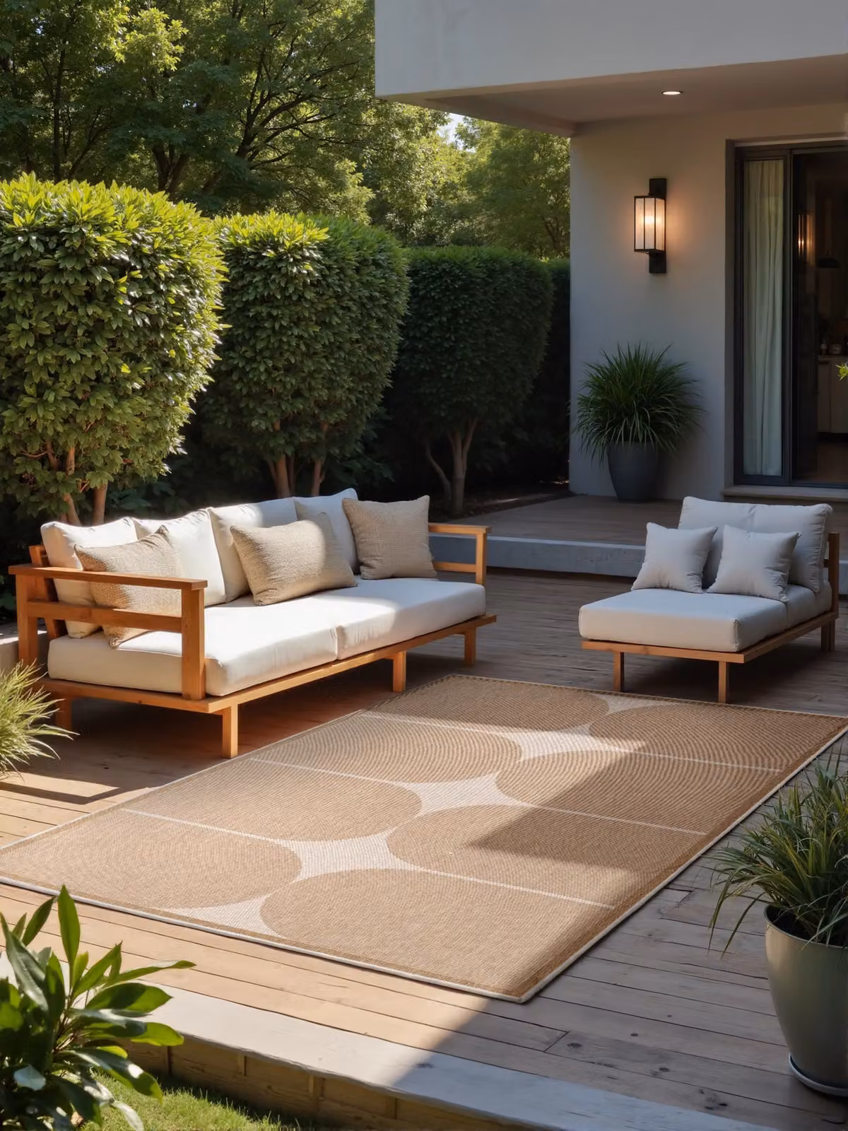 THE RUGS Reversible Weatherproof Indoor Outdoor Geometric Polypropylene Rug in Beige and Black, W/D: 160 x 230 cm – 3
