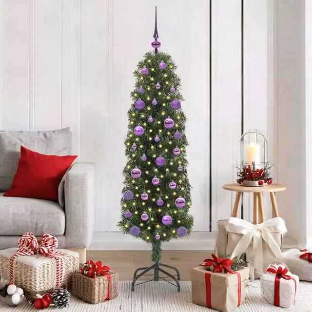Berkfield Home Artificial Green Christmas Tree with 150 Warm White LEDs and Stand, Height: 150 cm – 1