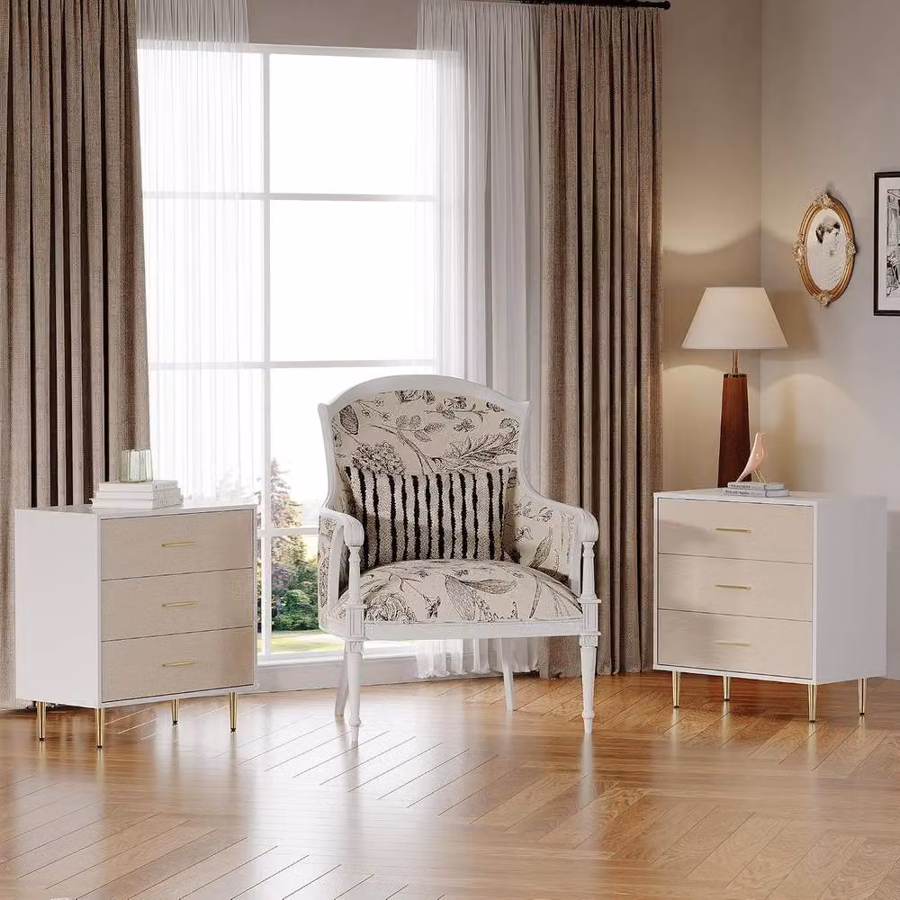 London Boutique Modern 3 Drawer Storage Chest in White – 3