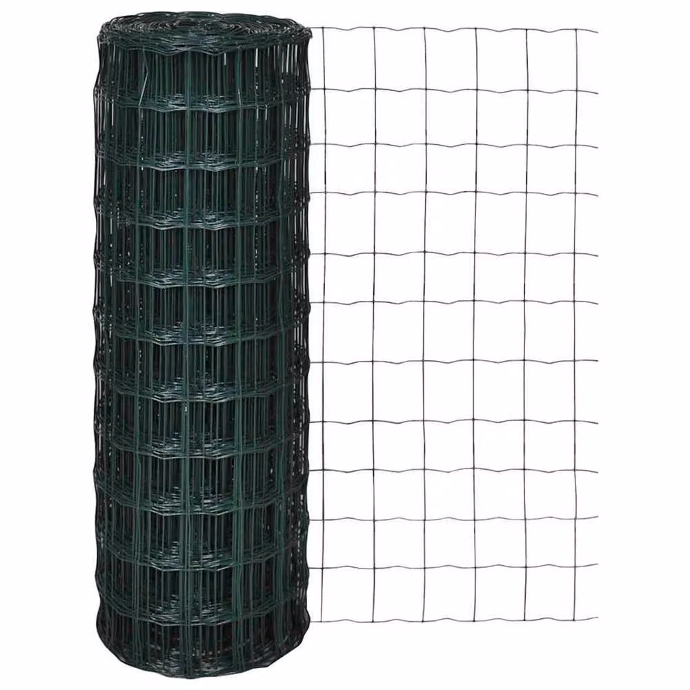 Berkfield Home Beautiful Euro Fence Steel PVC Coated Green 25 x 0.8 m – 2