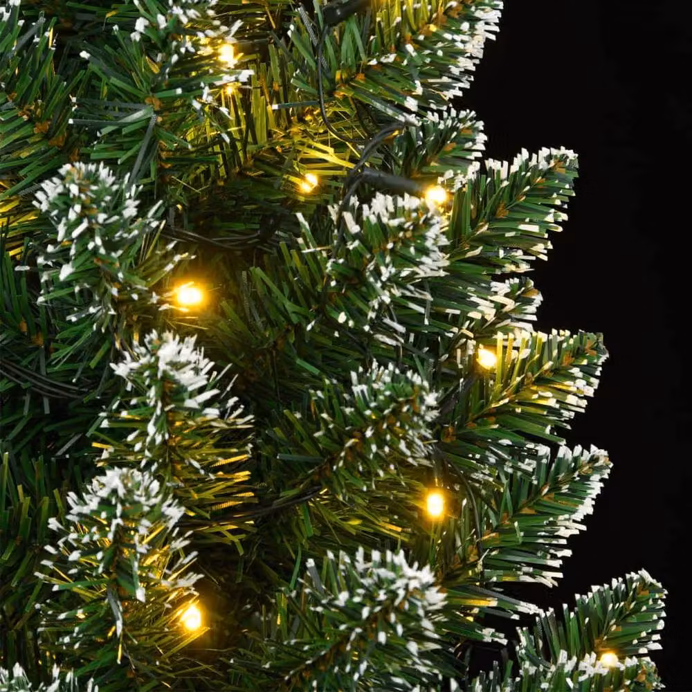 Berkfield Home Realistic Artificial Slim Green Christmas Tree with 300 White LEDs, Height: 240 cm – 6