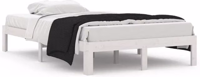 Berkfield Home White Solid Pine Wood Bed Frame, W/D/H: 200 x 120 x 30 cm – 1