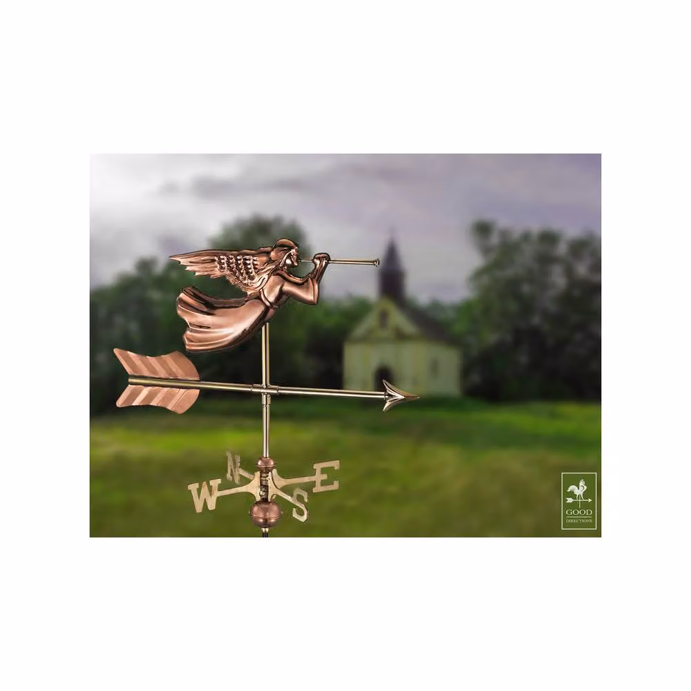 Good Directions Cottage Angel Copper Weathervane in Bronze and Black, H60 x W53 x D28 cm – 2